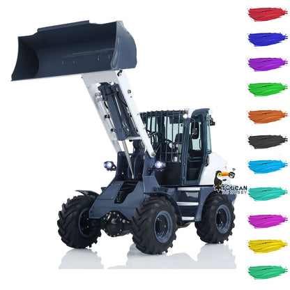 LESU 1:14 4WD AOUE MCL8 RC Hydraulic Loader Metal 4x4 Remote Wheeled Vehicles Model Sound Lights 4-Channel Directional Valve