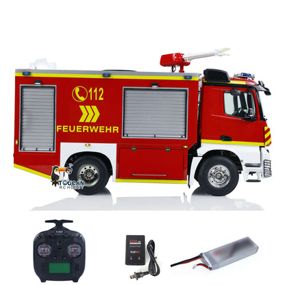 1/14 RC Fire Fighting Truck 4x2 Electric Car Wireless Control Fire Vehicle Assembled and Painted Model Water Spray