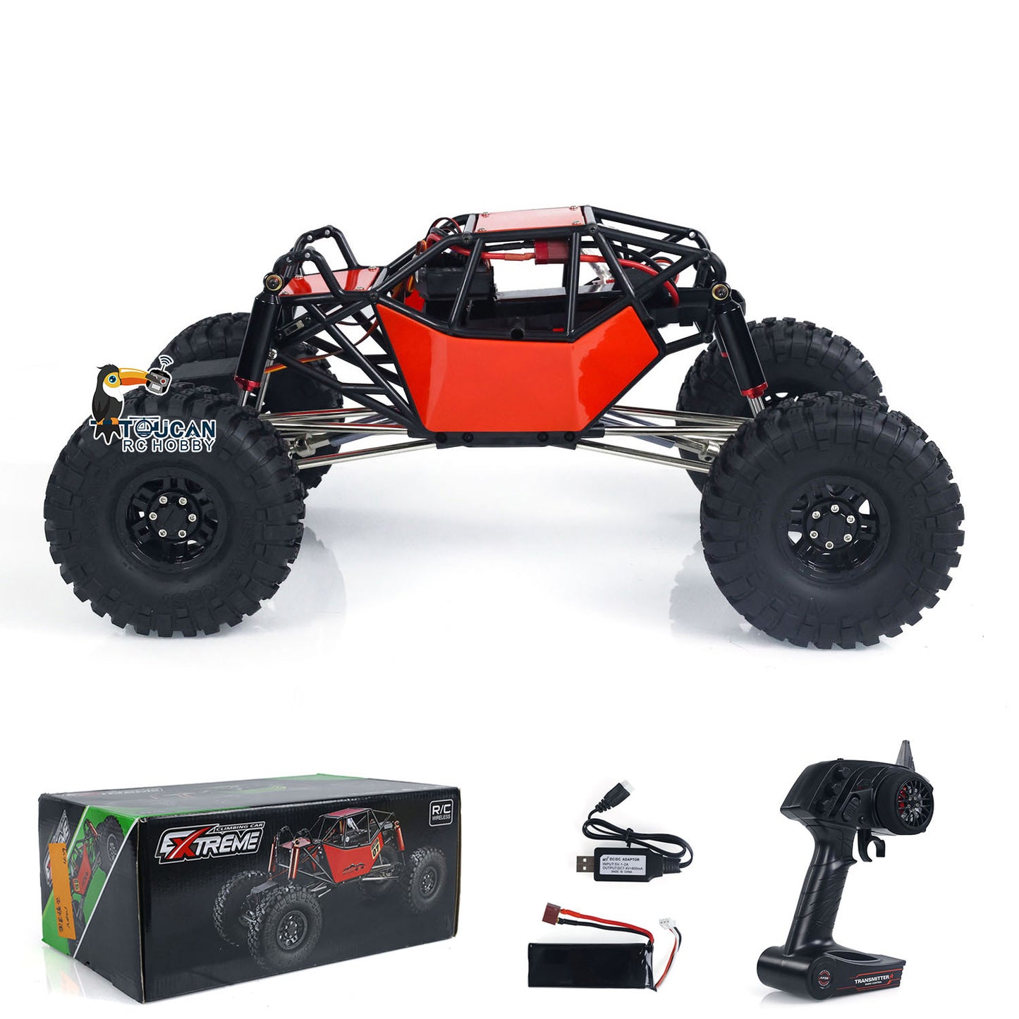 1/10 Scale 4*4 RC Off-road Truck RTR Remote Controlled Rock Crawler Electric Simulation Truck DIY Model Painted