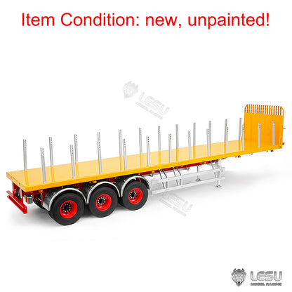 LESU 1/14 40FT Semi Metal Trailer Assembled and Painted/Unpainted for RC Tractor Truck Electric Cars DIY Models