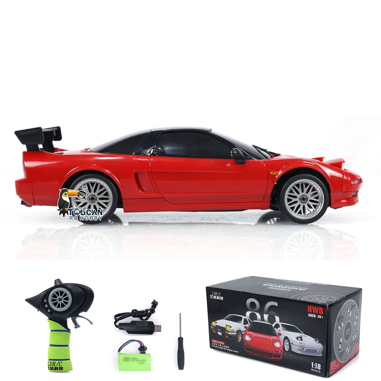 LDRC 1:18 Scale 4x2 LD1803 2WD RC Drift Car Wireless Controlled Racing Sedan DIY Hobby Vehicle Model Gyroscope RTR