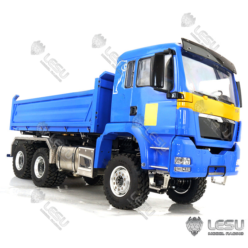 IN STOCK LESU 1/14 Metal Remote Controlled TGS Three-way Transmission Dumper Truck Hydraulic Lights Sound System ESC Servo