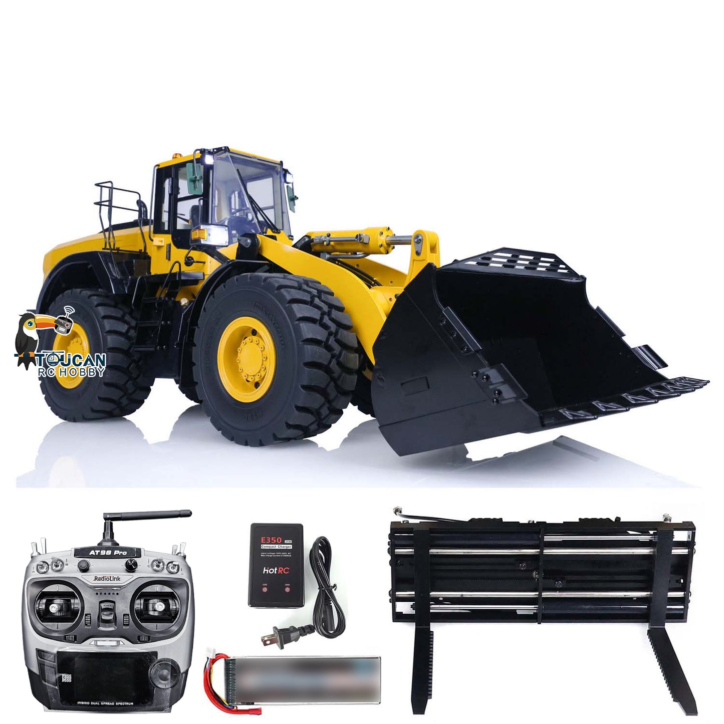 1/14 MTM Metal Assembled RC WA480 RTR Hydraulic Loader Model W/ Battery Reversible Bucket Tiltable Dozer Blade