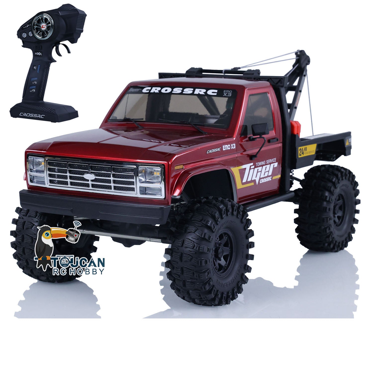 CORSSRC 1/8 4WD EMO X3 RC Towing Rescue Car 4x4 Remote Control Crawler