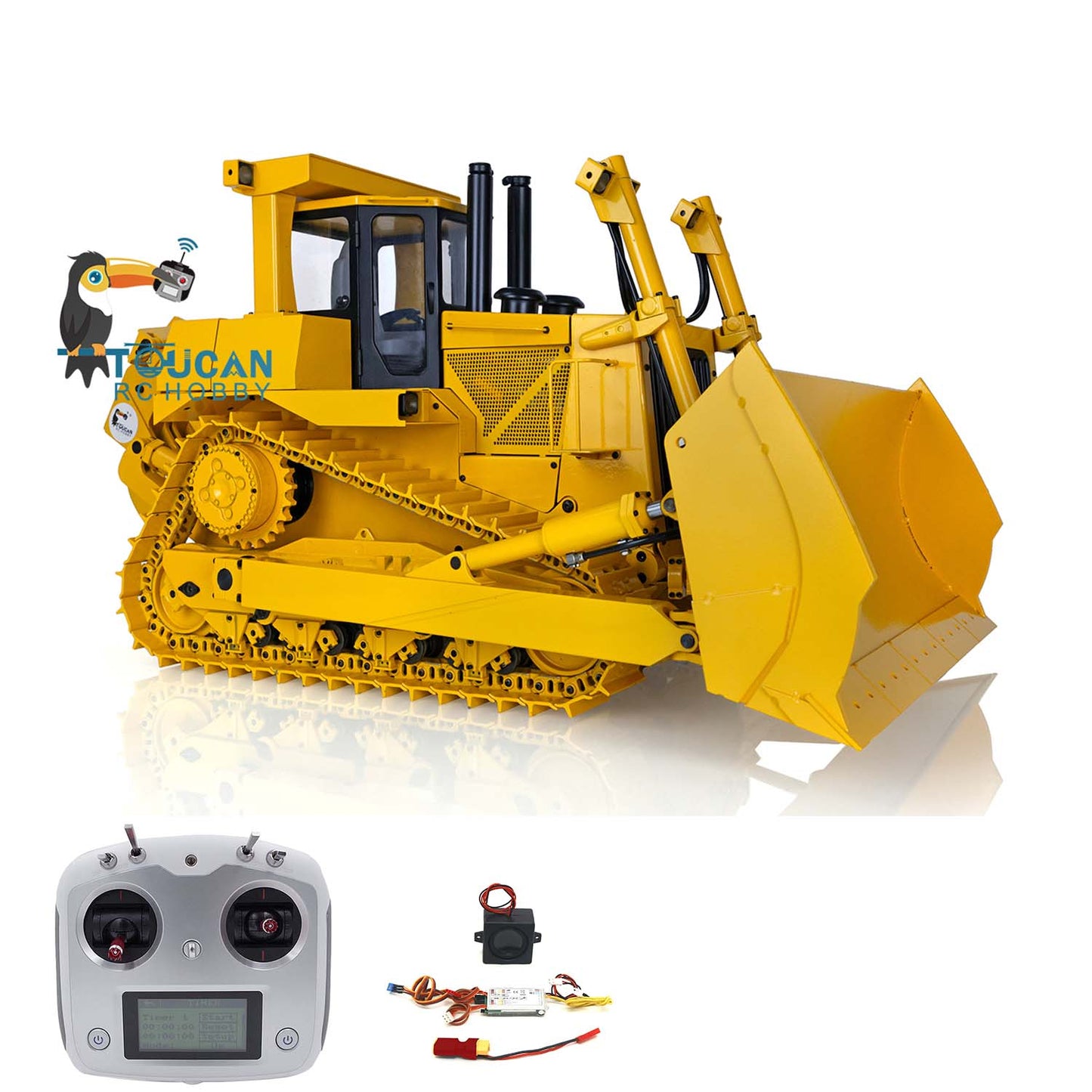 US STOCK Metal 1/14 RC Hydraulic Equipment Radio Controlled Bulldozer DXR2 Dozer New Sound Module Assembled and Painted PNP