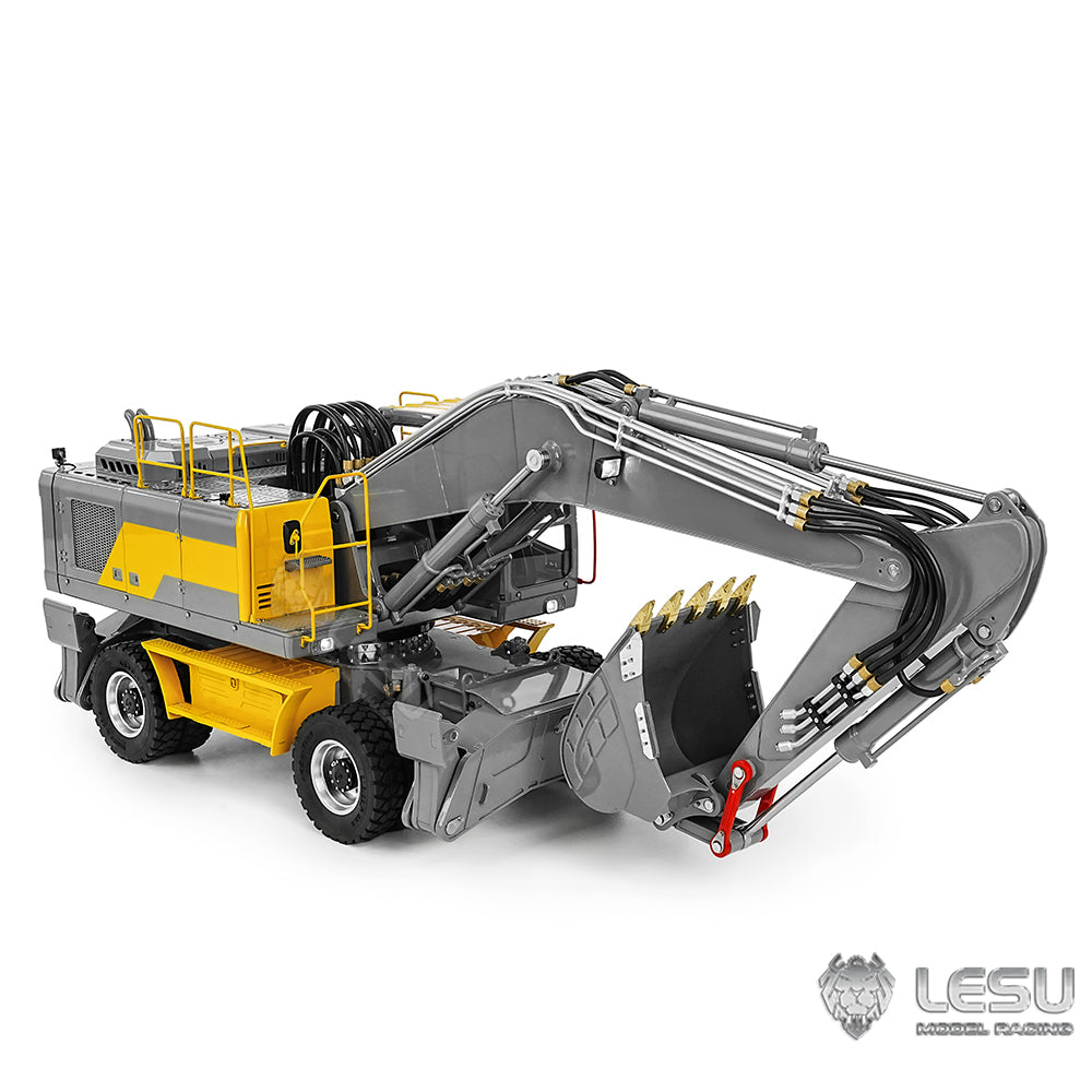 1/14 LESU RC Hydraulic Excavator Aoue ET30H Wheeled Digger Assembled and Painted Model Light System Pump Valve