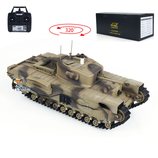 1/16 Military RC Battle Tank Churchill Mk.VII Metal Tracks Tongde Electric Tanks Painted and Assembled Smoke Unit