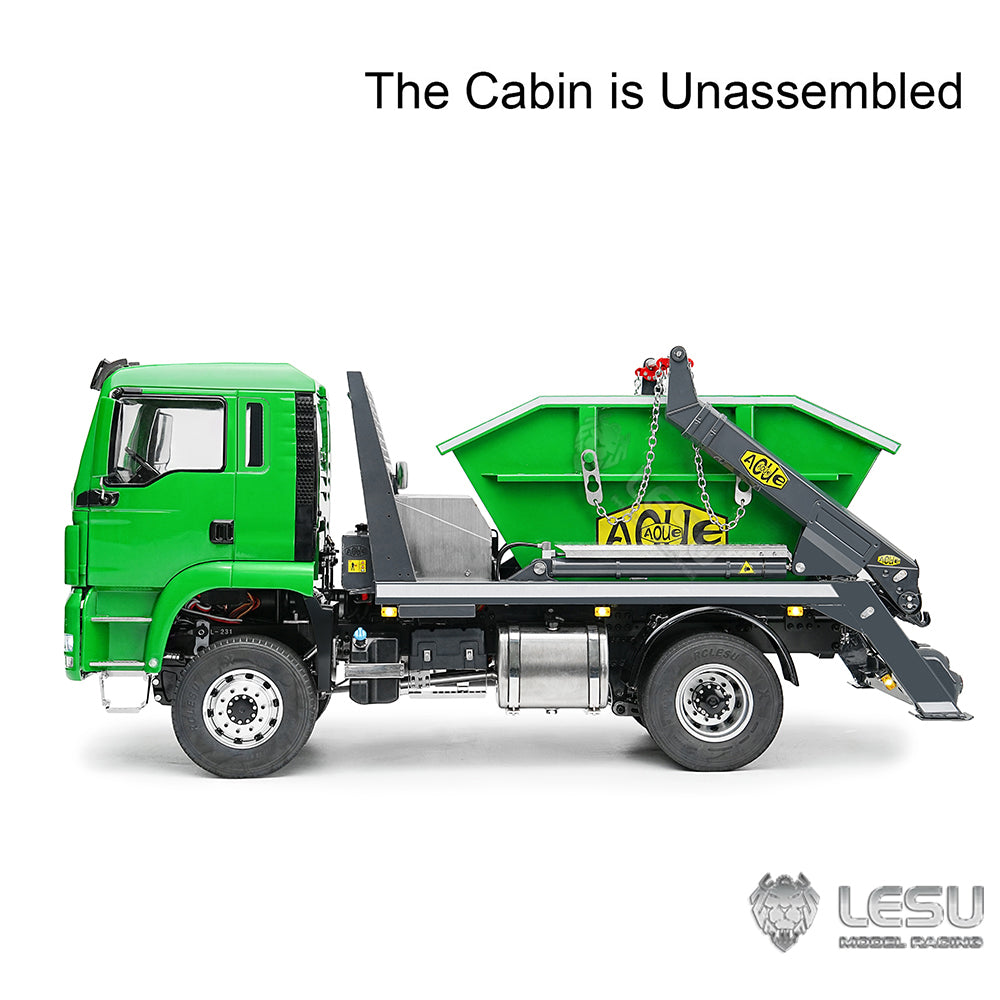 LESU 4X4 1/14 RC Hydraulic Swing Arm Garbage Truck Skip Loader TGS Paintied Car Unassembled KIT Simulation Vehicle Model DIY