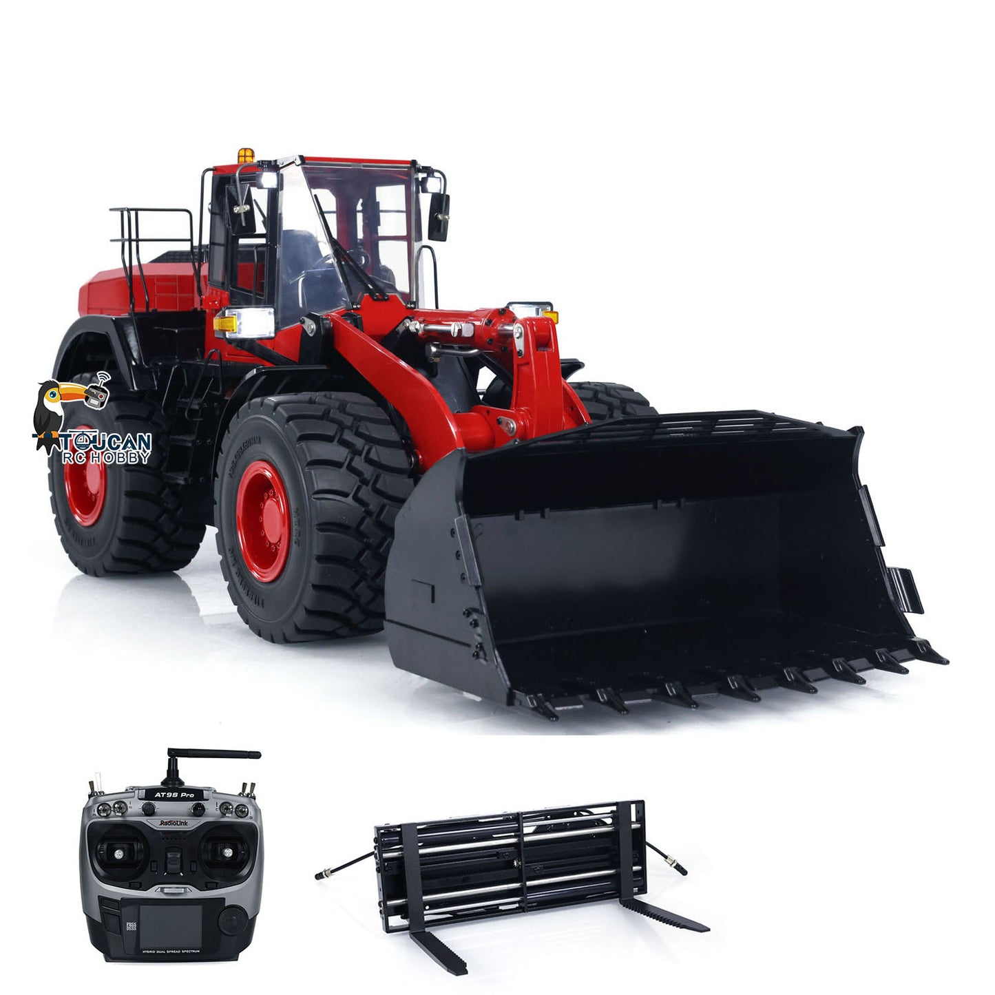 1/14 WA480 Metal RC Hydraulic Loader Remote Control Construction Vehicles Model Sounds Light ESC Servo Motor