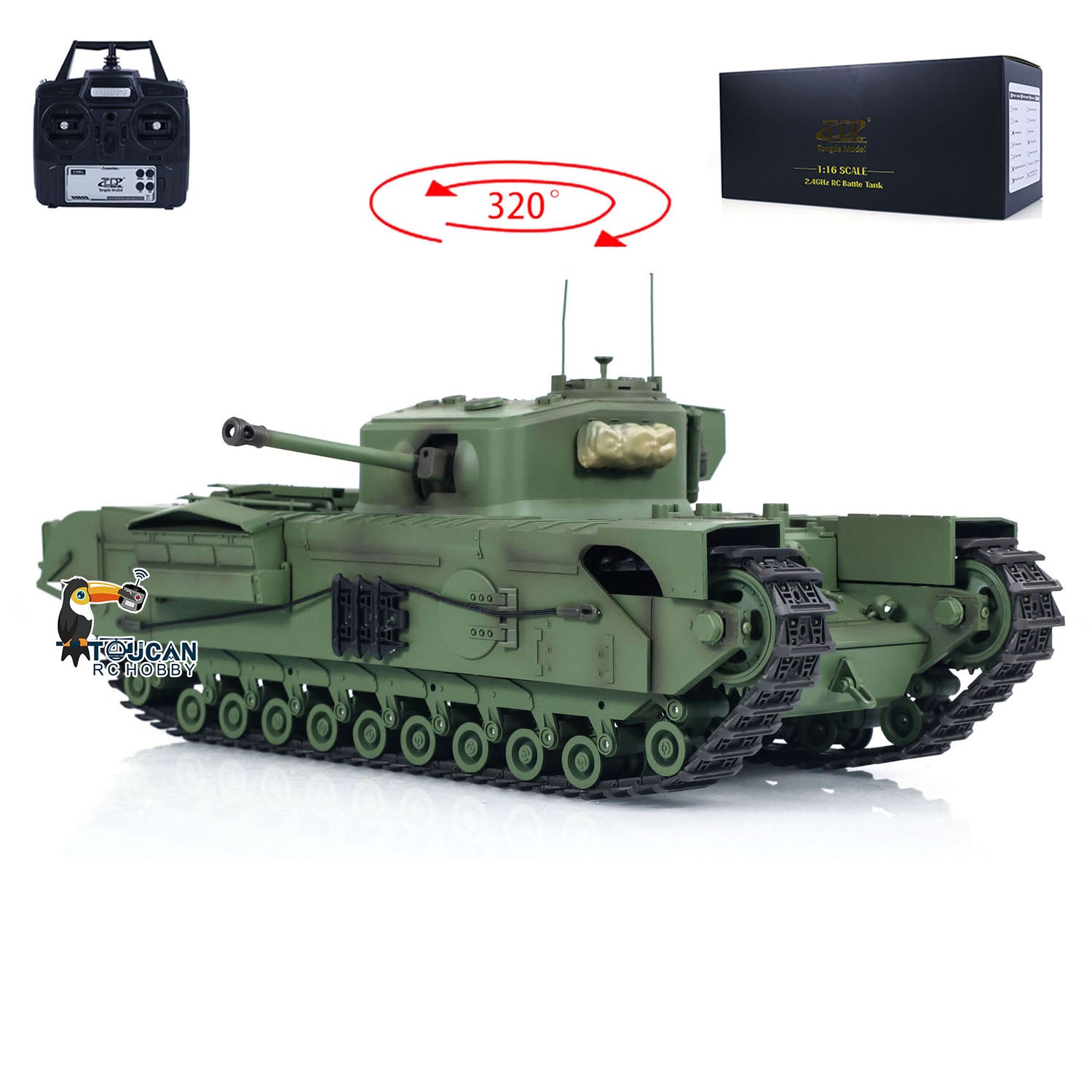 IN STOCK 1/16 Tongde RC Battle Tank Churchill Mk.VII Remote Controlled ...