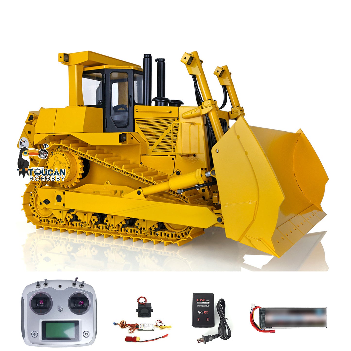 JDModel DXR2 Metal 1/14 RC Hydraulic Bulldozer Remote Controlled Heavy-duty Dozer W/ 201 Sound System