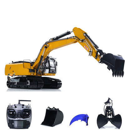 MTMODEL 1/14 946 Metal RC Hydraulic Excavator Wireless Controlled Construction Machine 2 Arms Model Clamshell Bucket Ripper