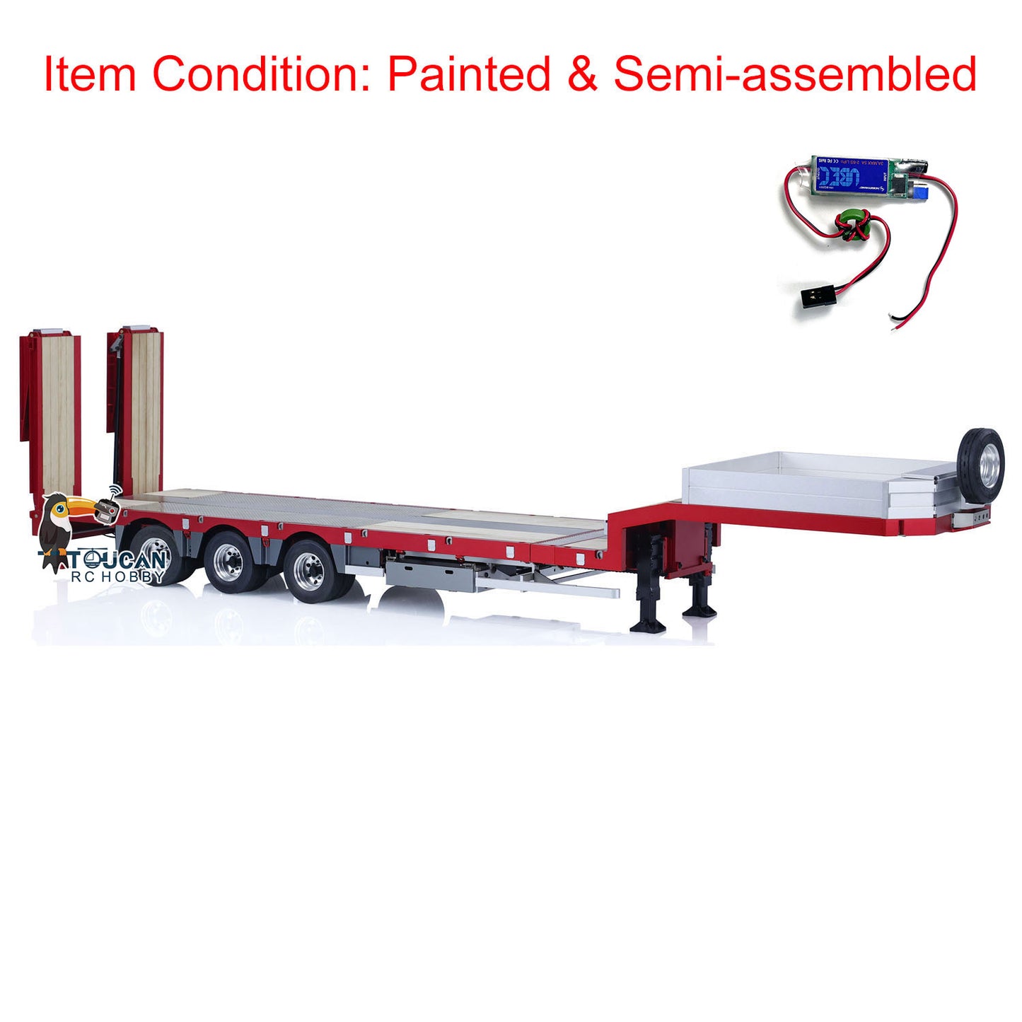 IN STOCK 1/14 Metal 3-Axle CNC Trailer UEBC for RC Tractor Truck Cars Remote Controlled Trucks Construction Vehicles Hobby Models