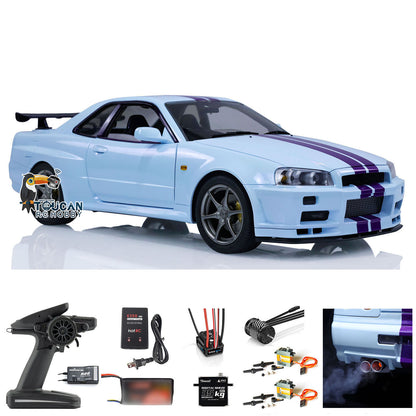 Capo 4WD 1/8 RC Racing Car R34 4x4 High Speed Metal RTR Drift Cars Sound Smoking