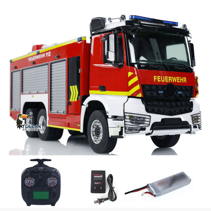 IN STOCK 1/14 Scale 6x4 RC Fire Vehicles Metal Chassis Remote Controlled Fire Fighting Equipment Truck Hobby Model Sound Light System