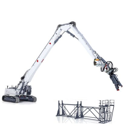 Heavy Machine 1/14 RC Full Hydraulic Demolition Excavator LESU Aoue LR960 Finished Digger Model PNP Pump 13CH Valve Demolition Arm