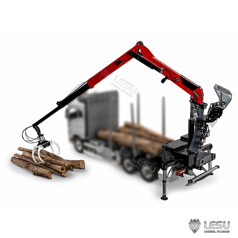 LESU Metal Hydraulic Timber Crane for 1/14 RC Log Trailer Radio Controlled Wood Tractor Truck Car Optional RTR/KIT Ver