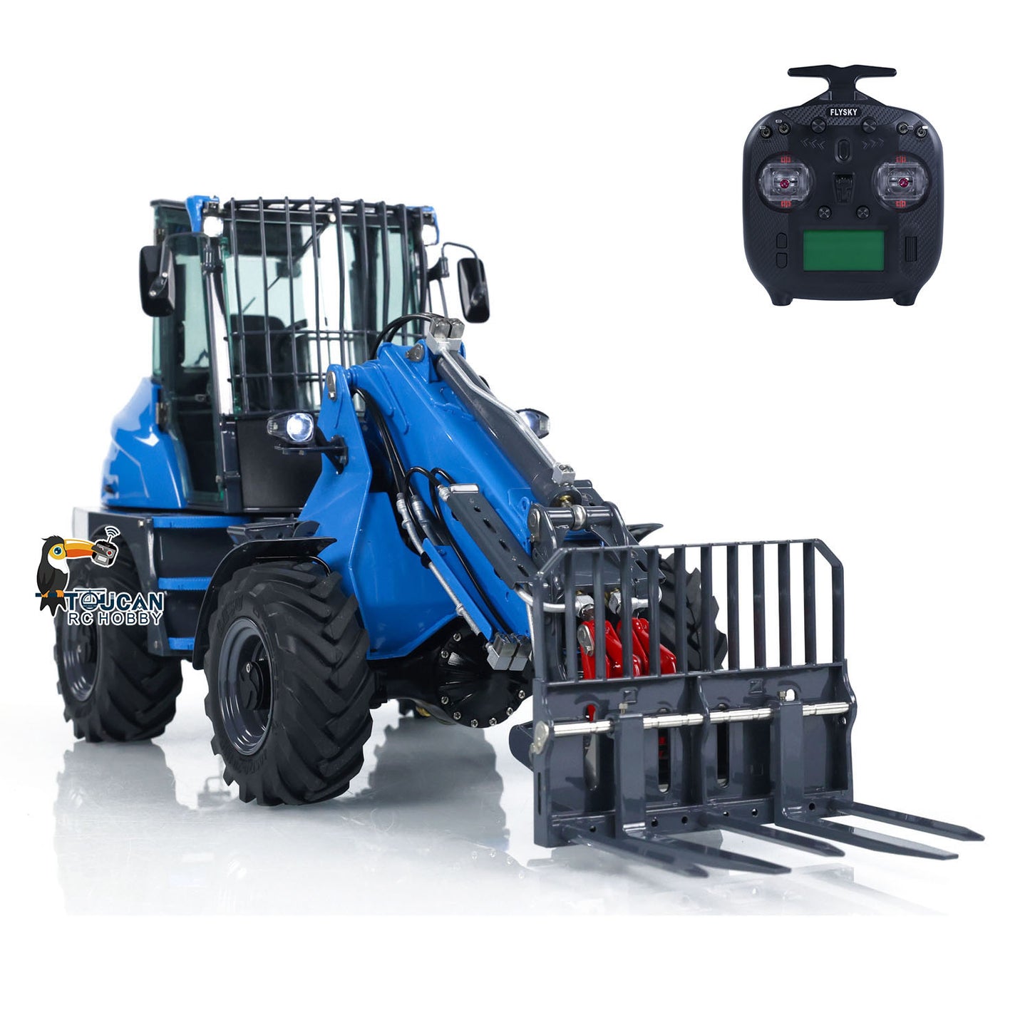 US STOCK AT1050 LESU 1/14 Hydraulic RC Fork Truck Telescopic Arm Radio Control Loader Electric Construction Vehicle Model Light