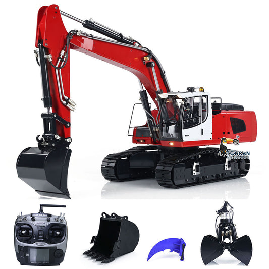 MTMODEL 1/14 946 Metal RC Hydraulic Excavator Wireless Controlled Construction Machine 2 Arms Model Clamshell Bucket Ripper