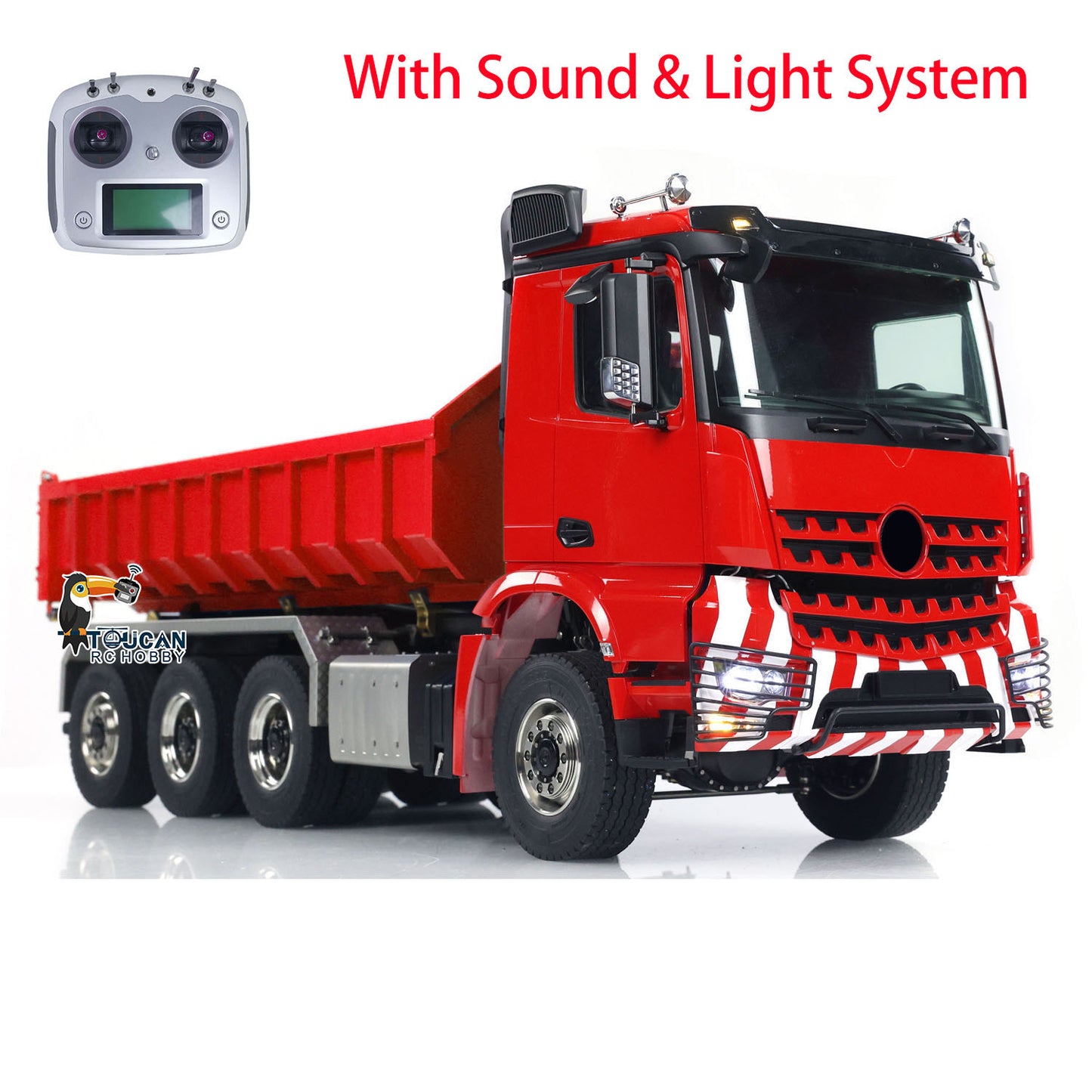 1/14 8x8 RC Hydraulic Roll On Full Dump Truck Remote Control Dumper Car Simulation Model PNP Version Light Sound System