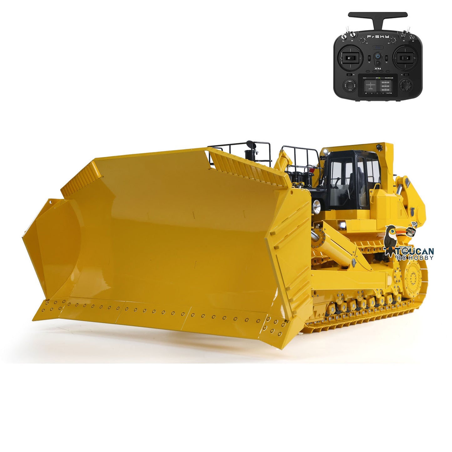 Metal JDMODEL 1/14 RC Hydraulic Bulldozer 575 Huge Dozer Heavy Machine Frsky X14 Radio RTR Mix Controlled Car Upgrade Smoking