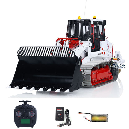 LESU 973K 1/14 Hydraulic RC Loader Upgrade Metal Tracked Construction Car Crawler Loader Openable Bucket Rear Plow Assembled