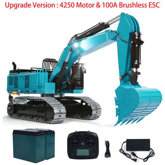 385CF 1/8 Hydraulic RC Excavator Metal Giant Remote Control Construction Vehicle Ready to Run Painted Assembled ESC Servo Motor