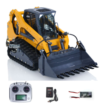 LESU 1/14 RC Metal Aoue LT5 Hydraulic Skid-Steer Loader Radio Controlled Painted Tracked Model W/ Sound Light System Pump