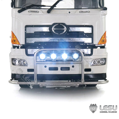 Metal Front Bumper LED Light for 1/14 LESU 700 Tractor Truck DIY TAMIYA Car Simulation Vehicle Hobby Model DIY Parts