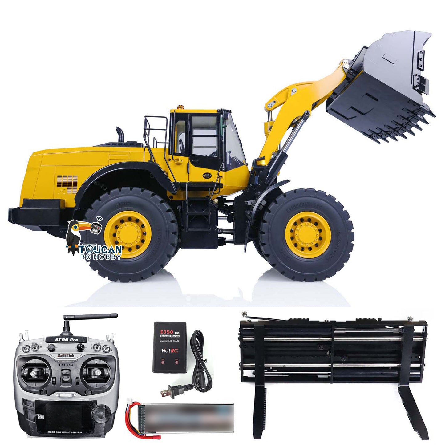 1/14 MTM Metal Assembled RC WA480 RTR Hydraulic Loader Model W/ Battery Reversible Bucket Tiltable Dozer Blade