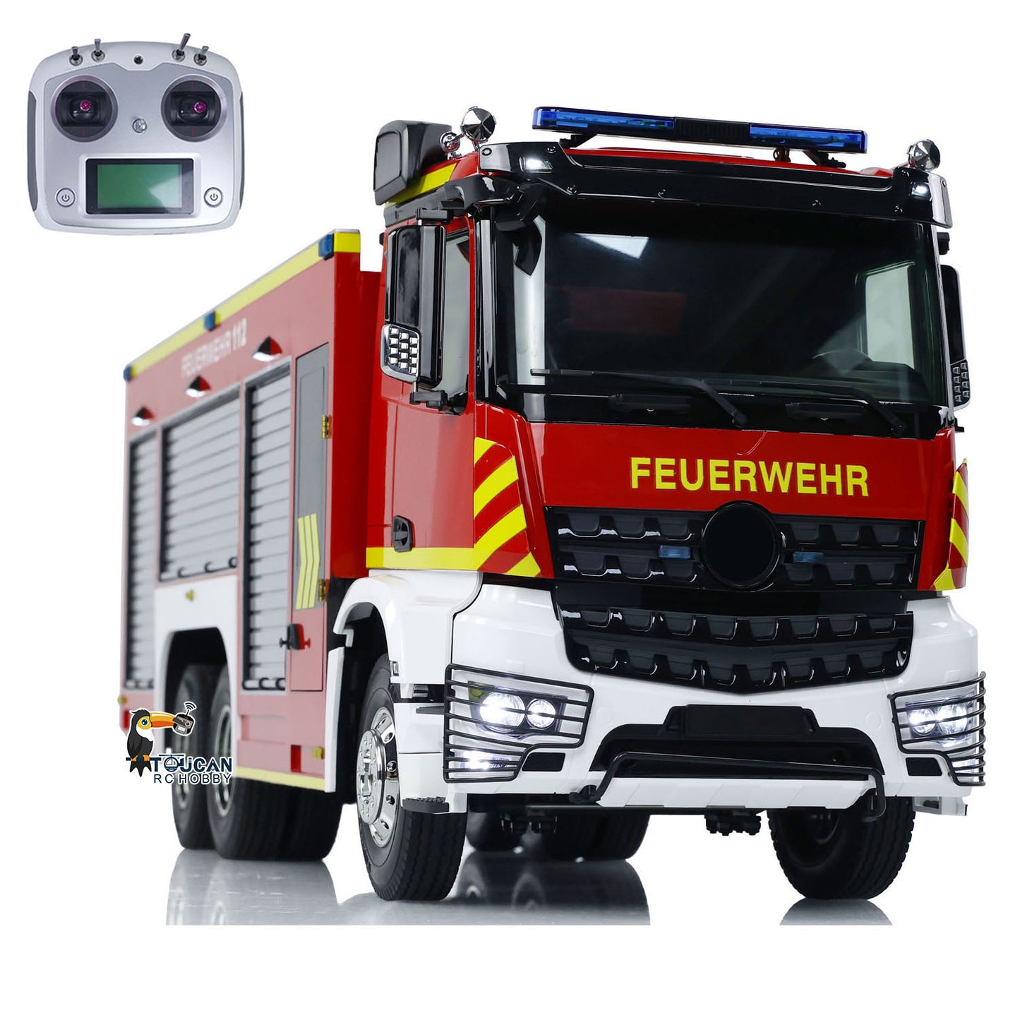 TOUCAN 1/14 6x4 RC Fire Fighting Truck Remote Control Fire Vehicles RTR Car Assembled and Painted Model Sound Light System