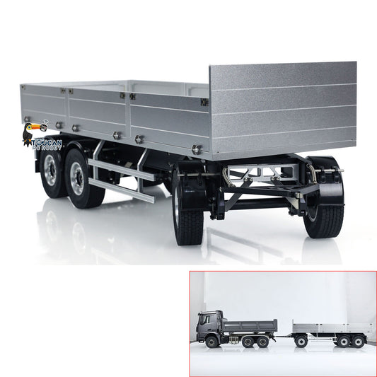 1/14 Degree Metal 3 Axles Full Trailer for RC Hydraulic Dump Truck Remote Controlled Construction Vehicle