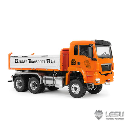 LESU TGS 1/14 RC Hydraulic Dump Truck 6x6 Metal Remote Control Dumper Car Model Three-Way Dumping Emulated Tipper Hobby Models