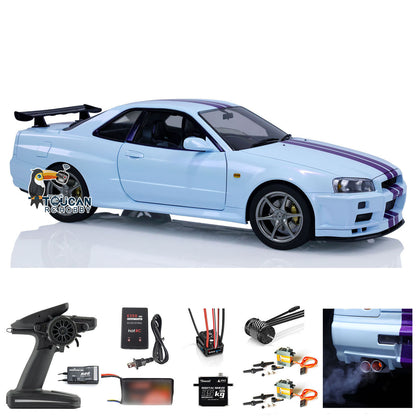 Capo 4WD 1/8 RC Racing Car R34 4x4 High Speed Metal RTR Drift Cars Sound Smoking