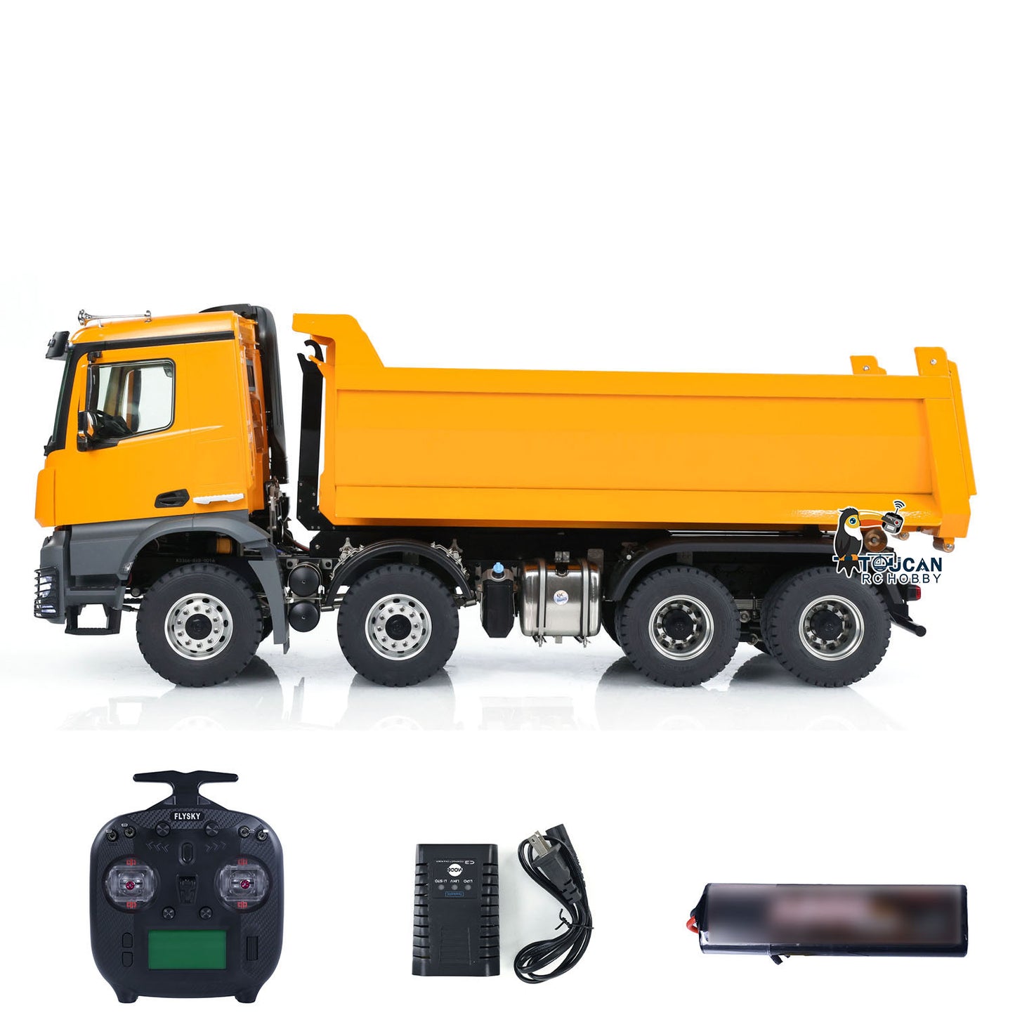 Kabolite 1/14 K3366 RC Hydraulic Tipper Car 8X8 Radio Control Dumper Truck Model 673.3x208.2x273mm Light Sound System