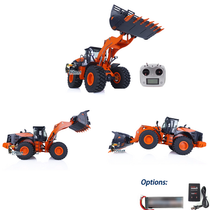 1/14 Hydraulic RC Loader ZW370 JDM 198 Remote Control Metal Construction Truck W/ New Sound Module Model