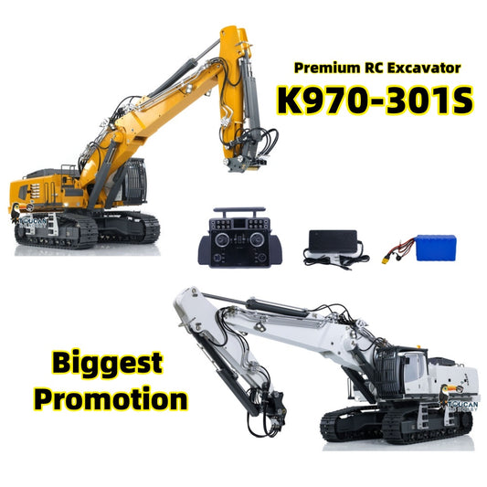 1/14 K970-301S CUT 3 Arms Hydraulic RC Excavator RTR Radio Controlled Digger Tamden XE Simulation Vehicles Painted