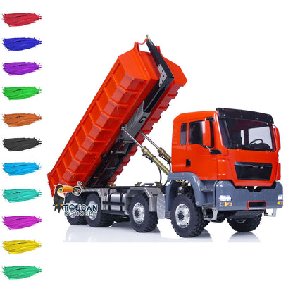 LESU 1/14 TGS 8*8 RC Hydraulic Dumper Truck Lorry Remote Control Tipper Lights Sound Two Speed ESC Motor 3T Differential Lock Steering Servo