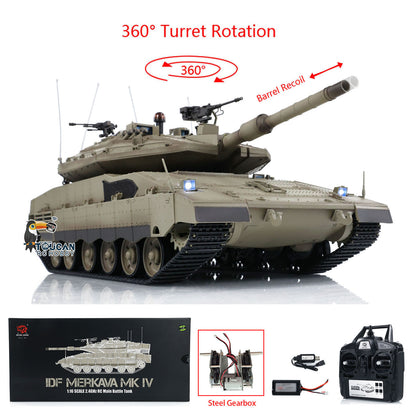 1:16 Scale 2.4GHz 7.0 3958 -1 RC Tank IDF Merkava MK IV Metal Driving Gearbox Steel Gears Military Tanks Collections Display