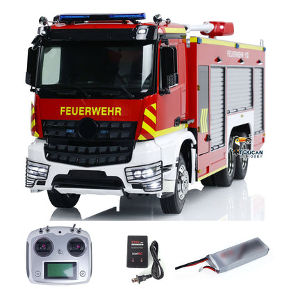 TOUCAN 1/14 6x4 RC Fire Fighting Truck Remote Control Fire Vehicles RTR Car Assembled and Painted Model Sound Light System