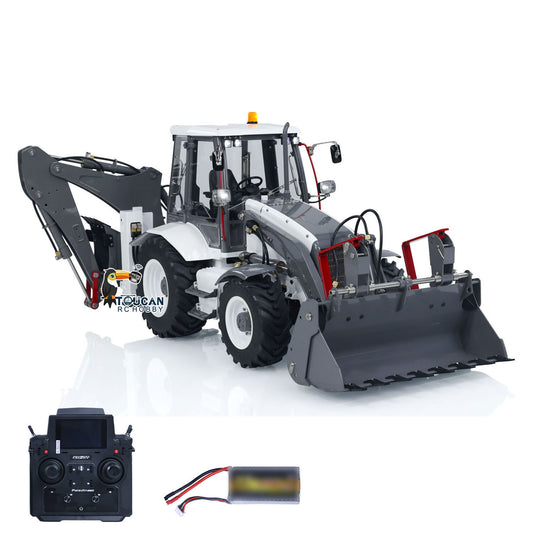 LESU 1/14 RC Hydraulic Equipment Remote Controlled Backhoe Loader AOUE BL71 2 in 1 Excavator Model PL18EVLite Painted Assembled