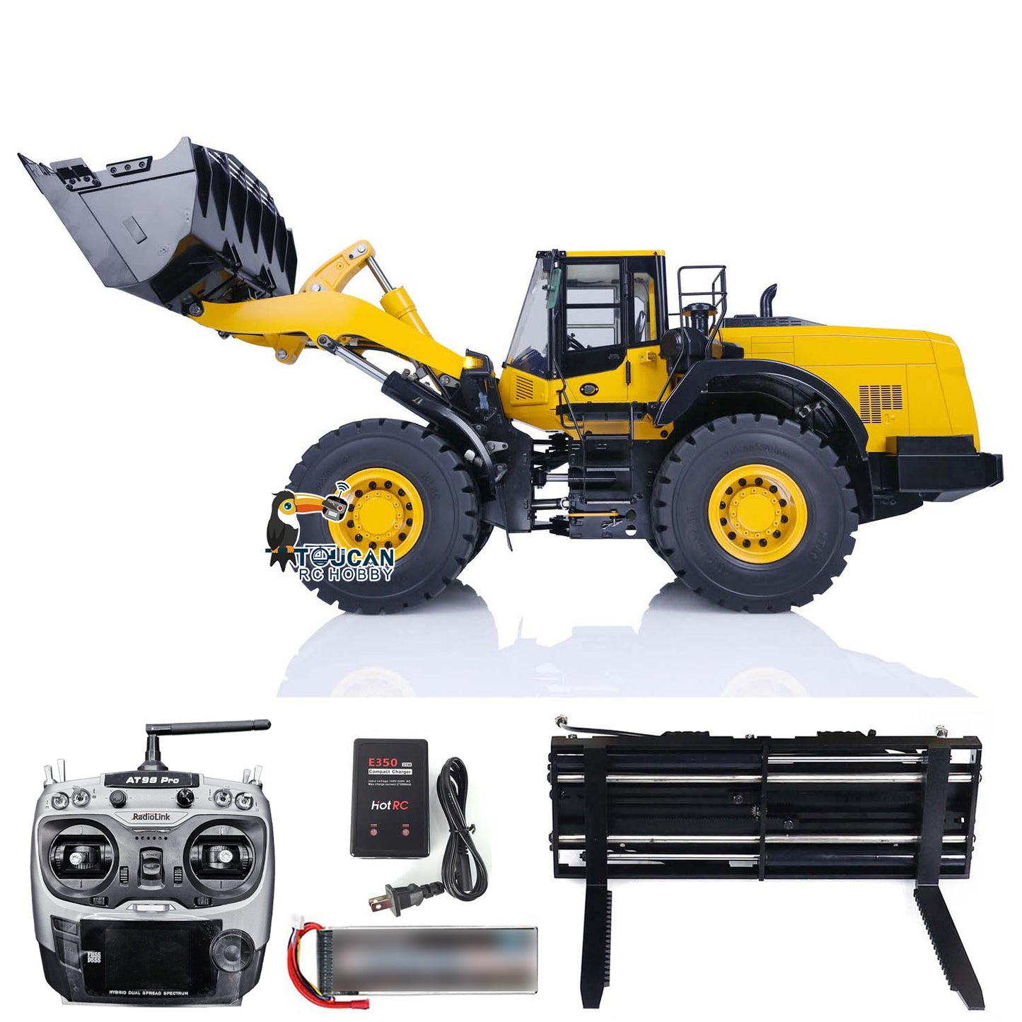 1/14 MTM Metal Assembled RC WA480 RTR Hydraulic Loader Model W/ Battery Reversible Bucket Tiltable Dozer Blade