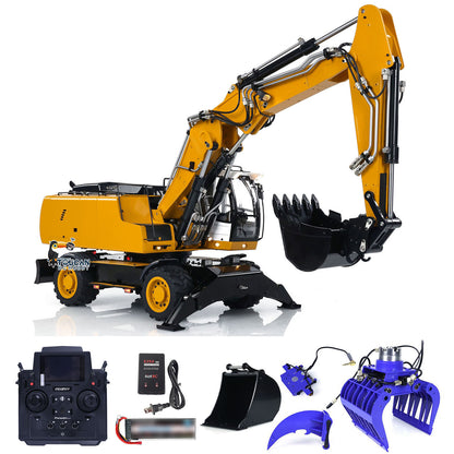 1/14 Wheeled RC Hydraulic Equipment Electric Excavator Simulation R946 PL18EV Radio Control Digger Grab Tiltable Clamshell Bucket