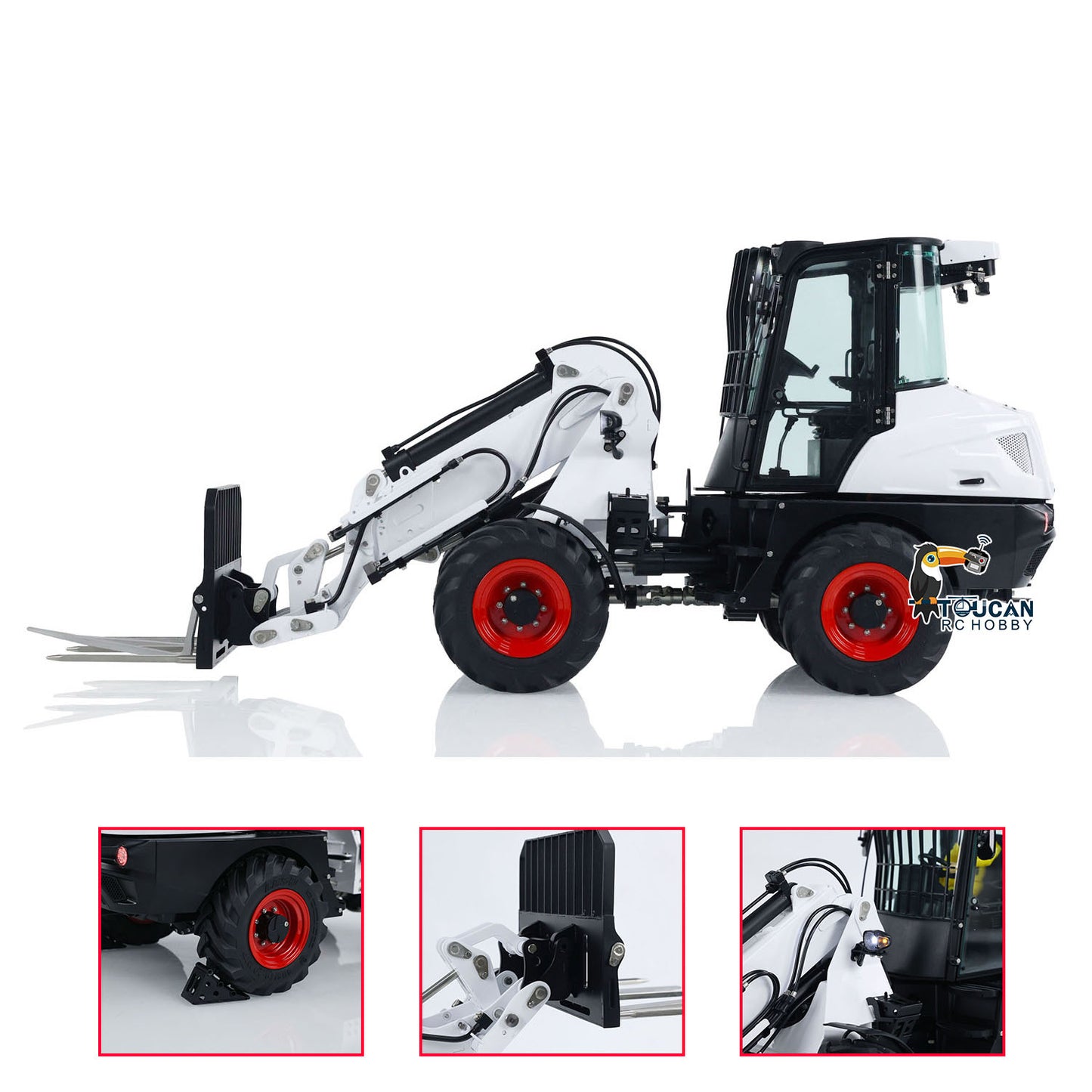 LESU 1/14 Hydraulic RC Loader Truck AT1050 Telescopic Arm Fork Painted Car Model Light Sound System PNP/RTR Optional Ver