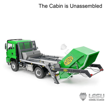 LESU 4X4 1/14 RC Hydraulic Swing Arm Garbage Truck Skip Loader TGS Paintied Car Unassembled KIT Simulation Vehicle Model DIY