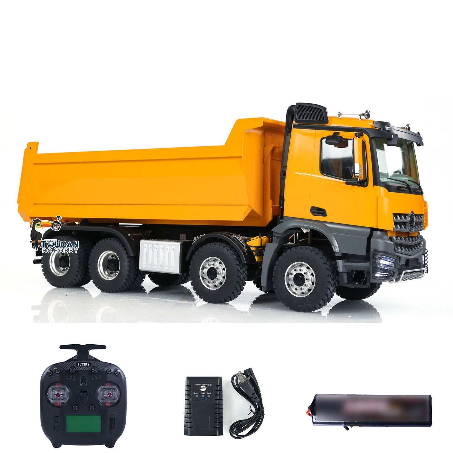 Kabolite 1/14 K3366 RC Hydraulic Tipper Car 8X8 Radio Control Dumper Truck Model 673.3x208.2x273mm Light Sound System