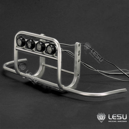 Metal Front Bumper LED Light for 1/14 LESU 700 Tractor Truck DIY TAMIYA Car Simulation Vehicle Hobby Model DIY Parts