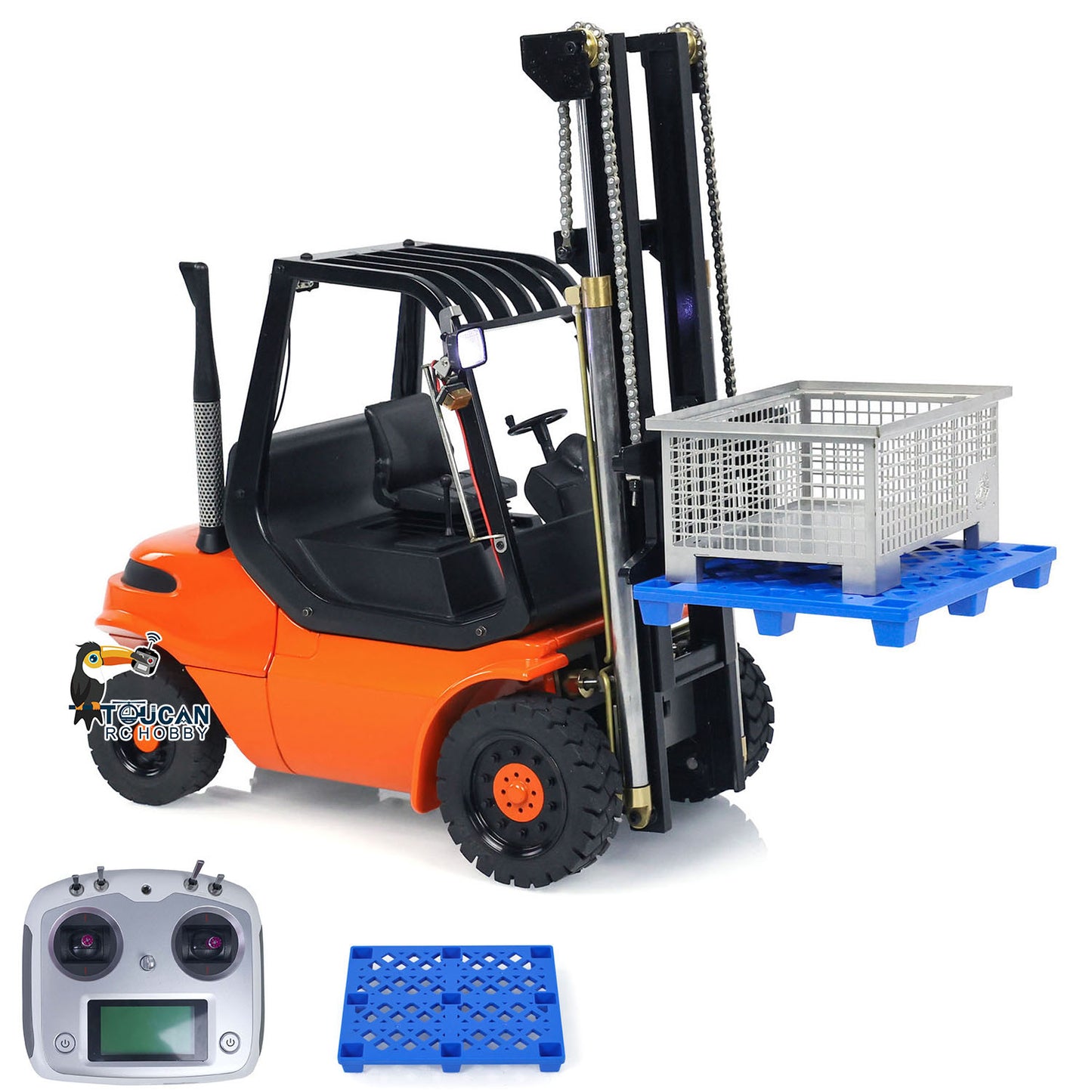 1/14 Hydraulic RC Forklift Wheeled Transfer Car Metal Construction Vehicles