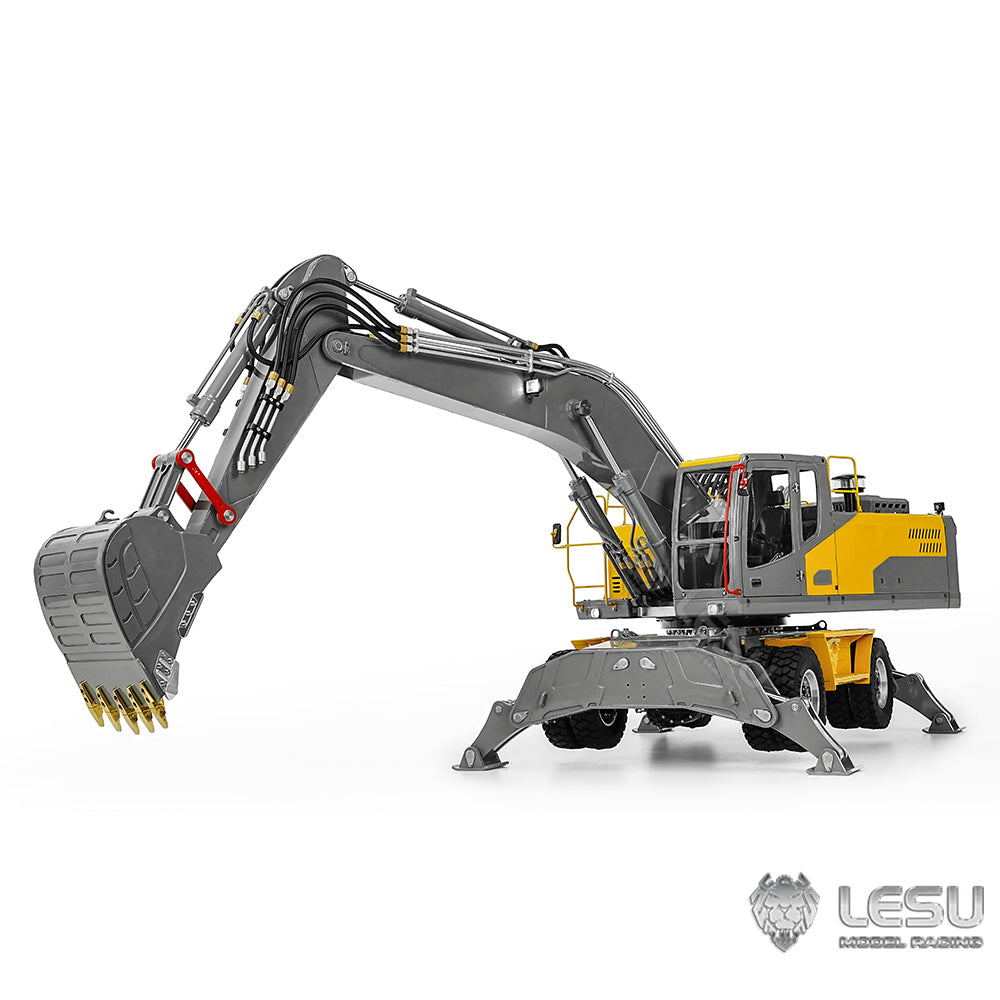 1/14 LESU RC Hydraulic Excavator Aoue ET30H Wheeled Digger Assembled and Painted Model Light System Pump Valve