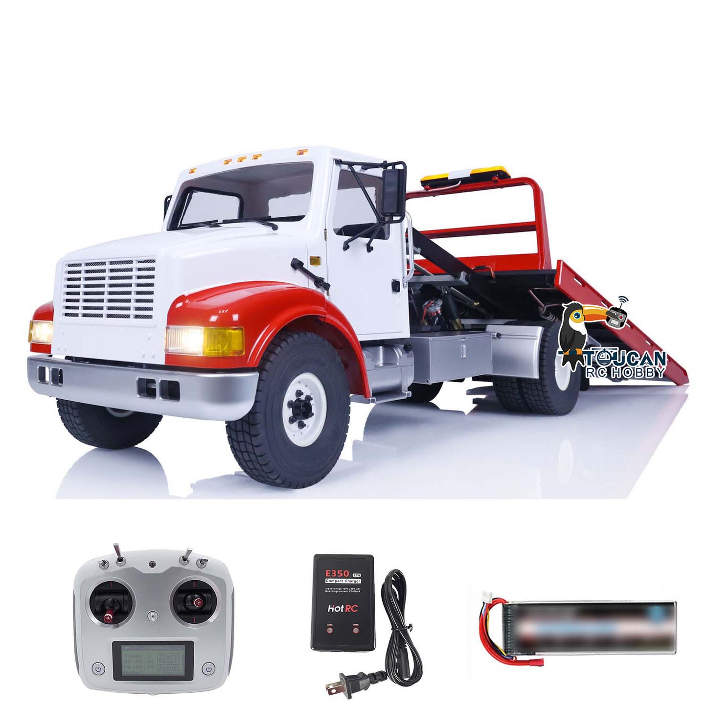 US STOCK 1/10 CROSSRC WT4 RC Wrecker Truck Road Rescue Vehicle Remote Control Painted Assembled Simulation Car Model Two-speed